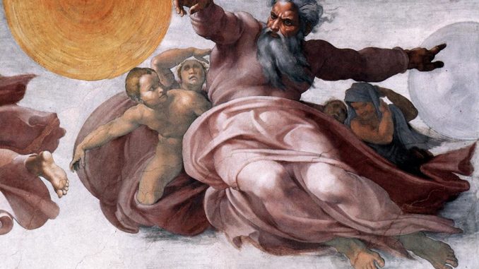 Michelangelo, “Creazione degli astri e delle piante”, particolare (volta della Cappella Sistina)