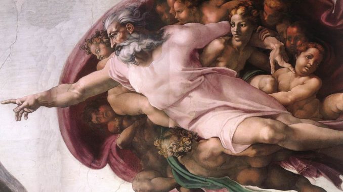 Michelangelo, “Creazione di Adamo”, particolare (volta della Cappella Sistina)