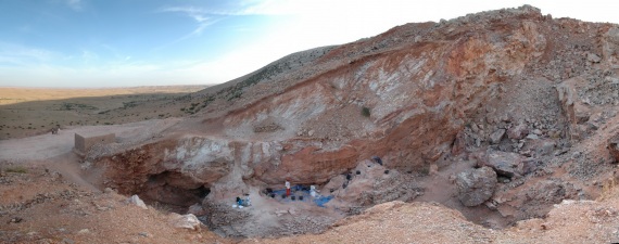 Il sito di Jebel Irhoud (Marocco). Forse, quando era occupata dagli uomini, era una caverna, ma la maggior parte dei sedimenti sono stati rimossi negli anni Sessanta.