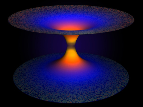 Secondo un nuovo modello basato su una teoria della gravità quantistica a loop, il collasso gravitazionale di una stella in un buco nero potrebbe essere un effetto temporaneo che porta alla formazione di un ‘buco bianco’. Credit: A. Corichi/J.P. Ruiz