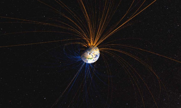 Le linee di campo magnetico che proteggono la Terra dalle radiazioni celesti: immagine concettuale.|NASA Goddard Space Flight Center, Flickr