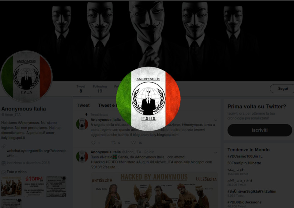 Anonymous Italia defaccia i siti web di Asl ed Ospedali