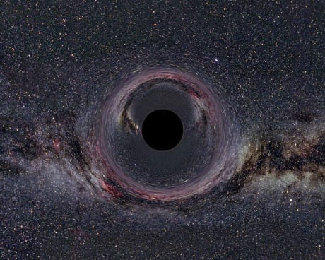 Illustrazione di un buco nero (Wikimedia Commons) 