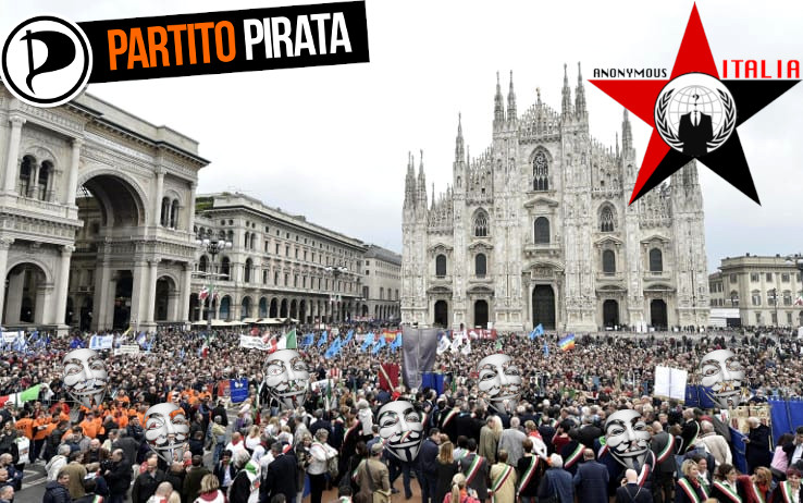 In piazza a Milano contro la Legge sul Copyright Europea