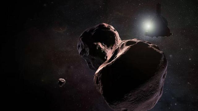 Un concept d’artista dell’incontro ravvicinato tra New Horizons e l’Ultima Thule. Immagine: NASA