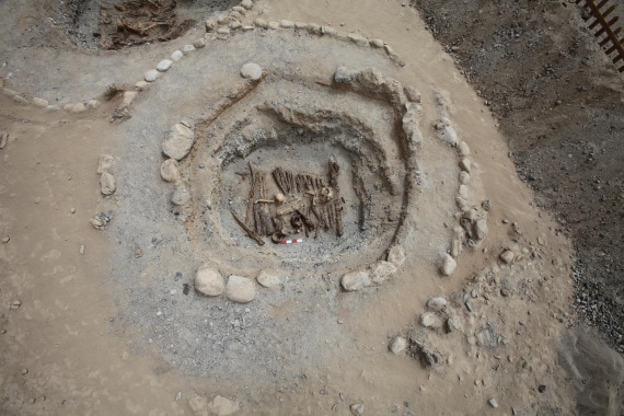 La tomba in cui è stato trovato l'incensiere (visibile al centro dello scavo). | Xinhua Wu