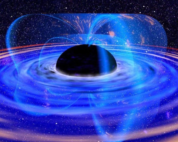 L’orizzonte degli eventi di un buco nero è una regione sferica o sferoidale dalla quale nulla, nemmeno la luce, può sfuggire. Ma al di fuori dell’orizzonte degli eventi, si prevede che il buco nero emetta radiazioni. Il lavoro di Hawking del 1974 fu il primo a dimostrarlo e fu probabilmente il suo più grande successo scientifico. – NASA; DANA BERRY, SKYWORKS DIGITAL, INC.