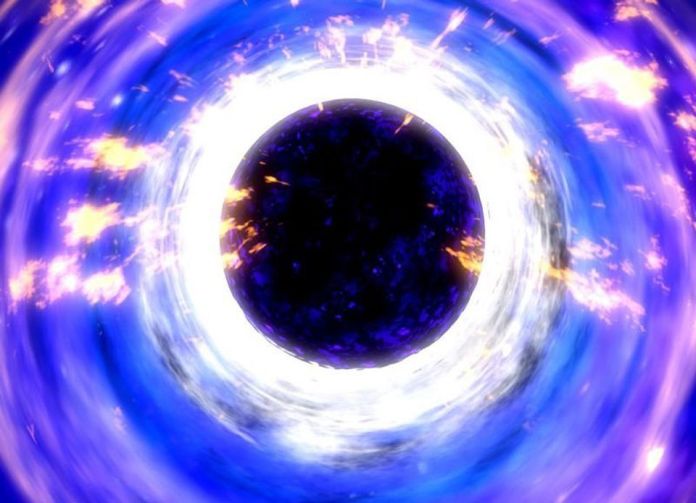Poiché i buchi neri perdono massa a causa della radiazione di Hawking, la velocità di evaporazione aumenta. Dopo un tempo sufficiente, viene rilasciato un brillante lampo di “ultima luce” in una corrente di radiazione di corpo nero ad alta energia che non favorisce né la materia né l’antimateria. – NASA