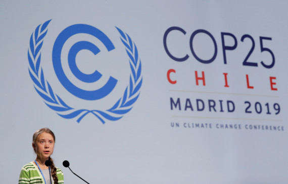 Greta Thunberg alla COP25. Durante il suo intervento al vertice sul clima di Madrid, l'attivista svedese è stata nominata "Persona dell'Anno" 2019 dal magazine Time. | SUSANA VERA/REUTERS