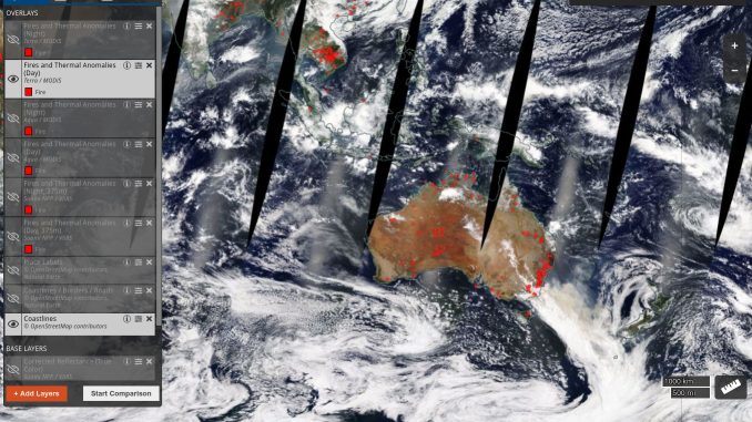 L'Australia in fiamme vista dai satelliti Sentinel