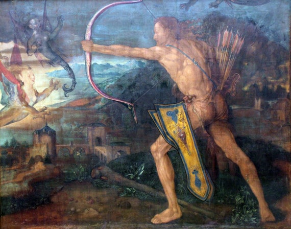 La sesta impresa: Ercole disperde gli uccelli del lago Stinfalo (di Albrecht Dürer). © P.D., via WikiMedia