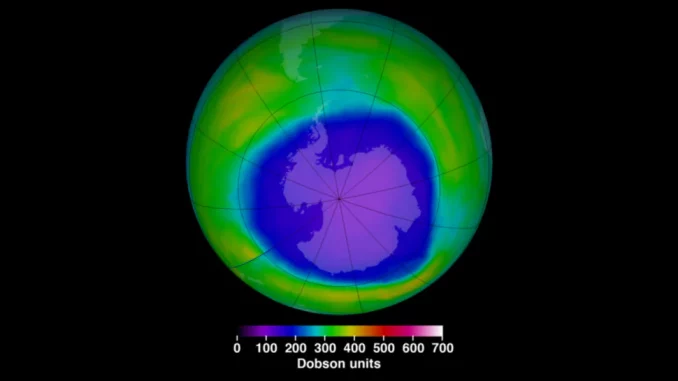 Il buco dell’ozono sopra l’Antartide. Credit: NASA