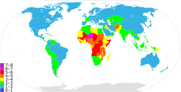 (Infografica numero medio di figli per donna nel mondo – 2021)