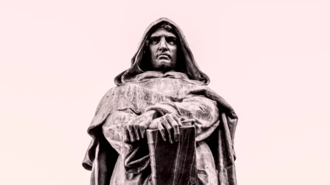  Il monumento dedicato a Giordano Bruno, in Campo de’ Fiori, a Roma, nel luogo dove il filosofo venne arso vivo. La statua è dello scultore Ettore Ferrari e venne inaugurata nel 1889. Pyty / Shutterstock