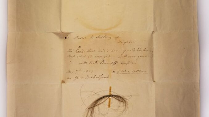 Un ricercatore di Beethoven ha acquistato più ciocche dei capelli del compositore, incluso un campione noto come Stumpff lock.Foto: Kevin Brown