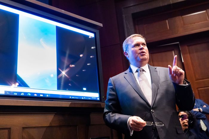 Deputy Director of Naval Intelligence Scott Bray during a 2022 congressional hearing on UFOs. Photo: jim lo scalzo/Shutterstock