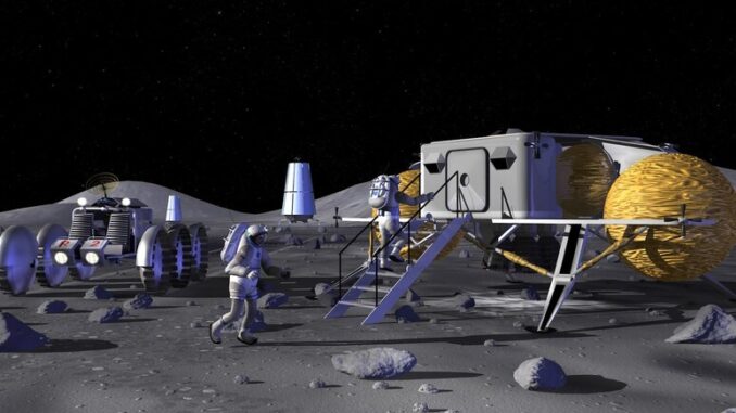 Rappresentazione grafica di un modulo abitativo per la Luna (fonte: ASI, Thales Alenia Space)